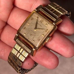 Hamilton Gold Square Dial Watch